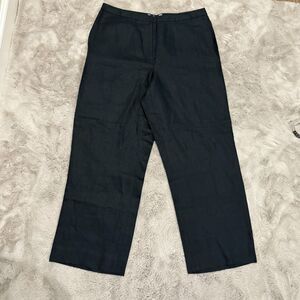 Real Clothes Black 100%‎ Irish Linen Pants Women's 14 Classic Nature Minimalist